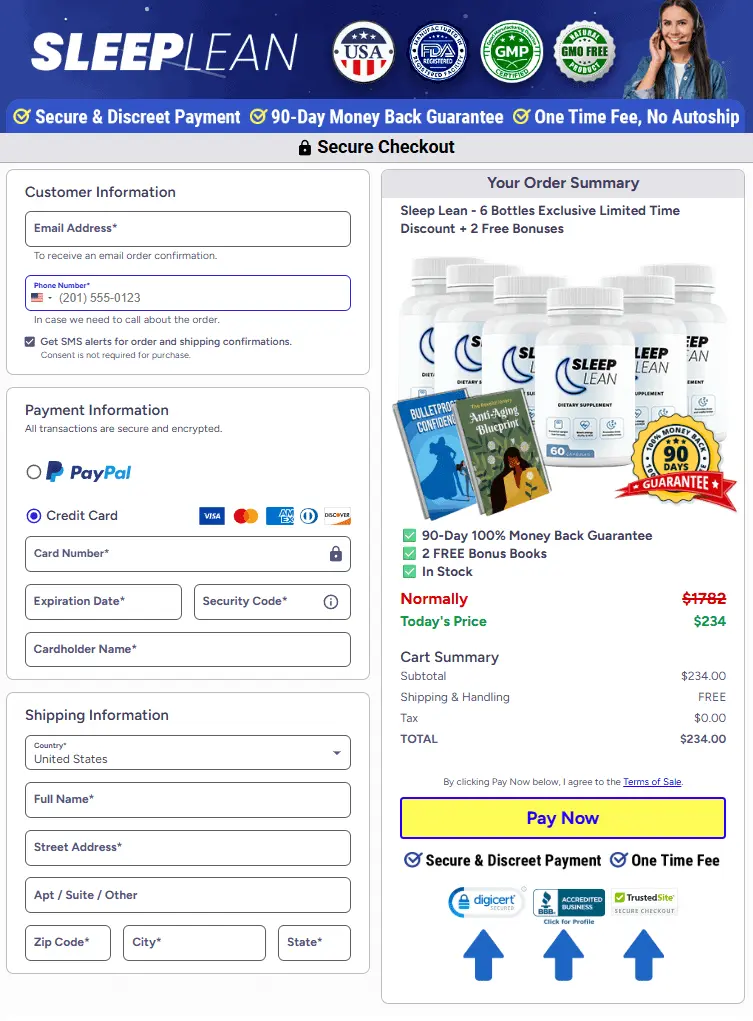 sleeplean-checkout-page